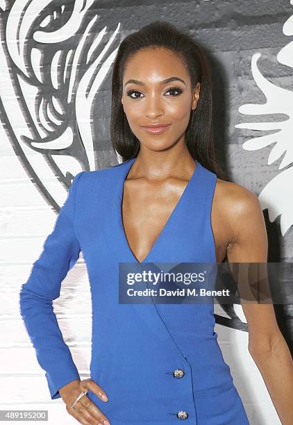 Jourdan Dunn attends the Versus show during London Fashion Week SS16 at Victoria House on September 19, 2015 in London, England.