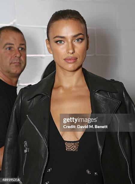 Irina Shayk attends the Versus show during London Fashion Week SS16 at Victoria House on September 19, 2015 in London, England.