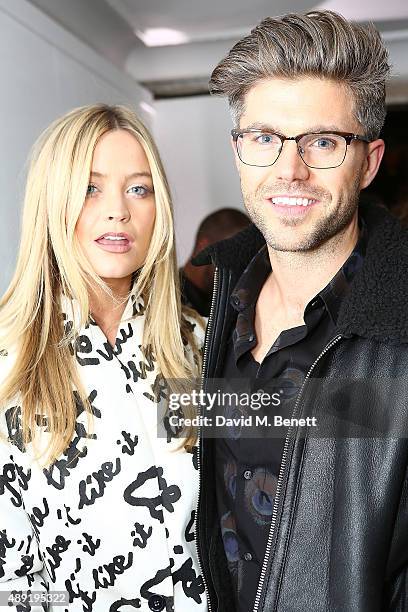 Laura Withmore and Darren Kennedy attend the Versus show during London Fashion Week SS16 at Victoria House on Septemand ber 19, 2015 in London,...