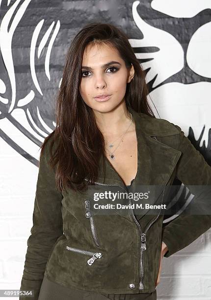 Doina Ciobanu attends the Versus show during London Fashion Week SS16 at Victoria House on September 19, 2015 in London, England.