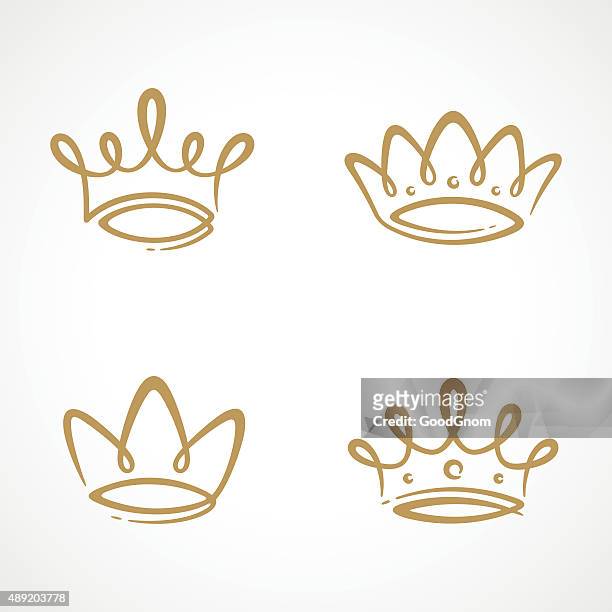 crown icon-set - krone kopfbedeckung stock-grafiken, -clipart, -cartoons und -symbole