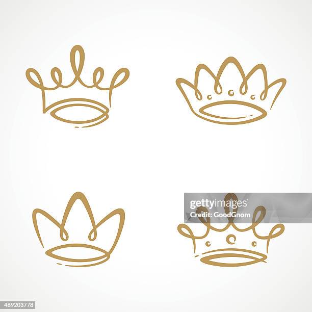 bildbanksillustrationer, clip art samt tecknat material och ikoner med crown icon set - crown