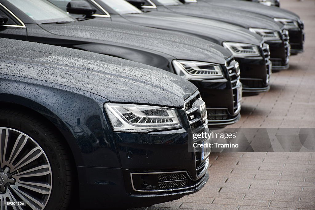 Audi limousines in a row