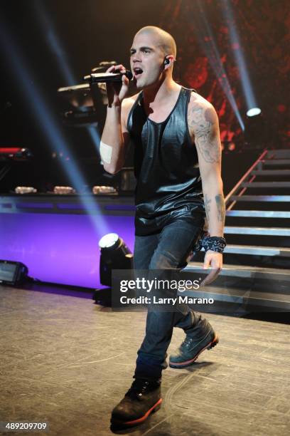 Max George of The Wanted performs at Fillmore Miami Beach on May 9, 2014 in Miami Beach, Florida.