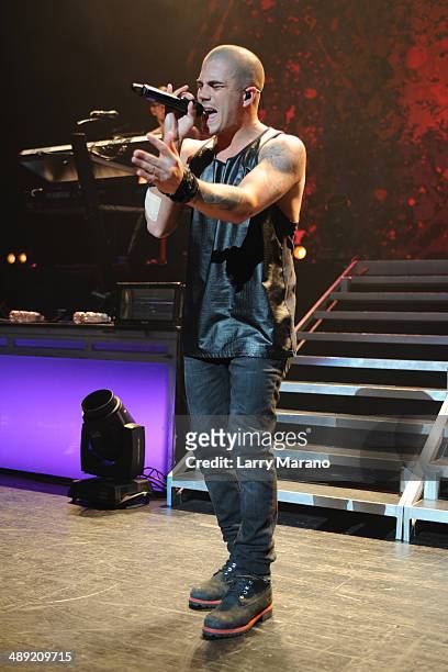 Max George of The Wanted performs at Fillmore Miami Beach on May 9, 2014 in Miami Beach, Florida.