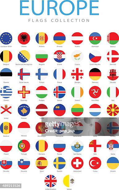 europa-runde flaggen-grafik - dänische flagge stock-grafiken, -clipart, -cartoons und -symbole