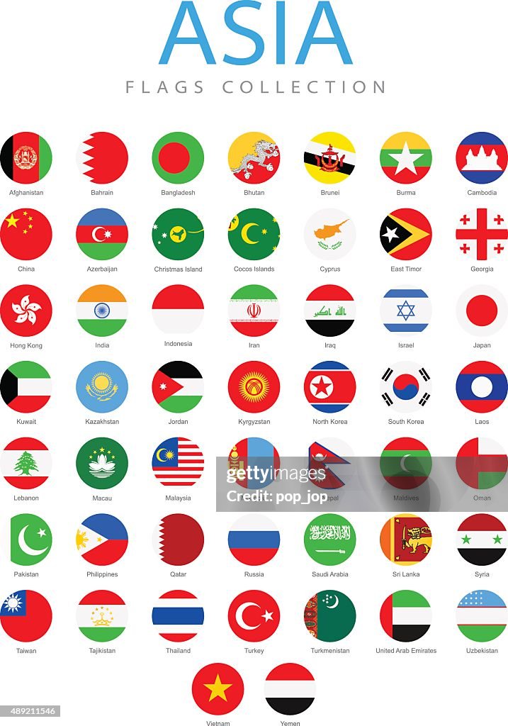 Asien-runde Flaggen-Grafik
