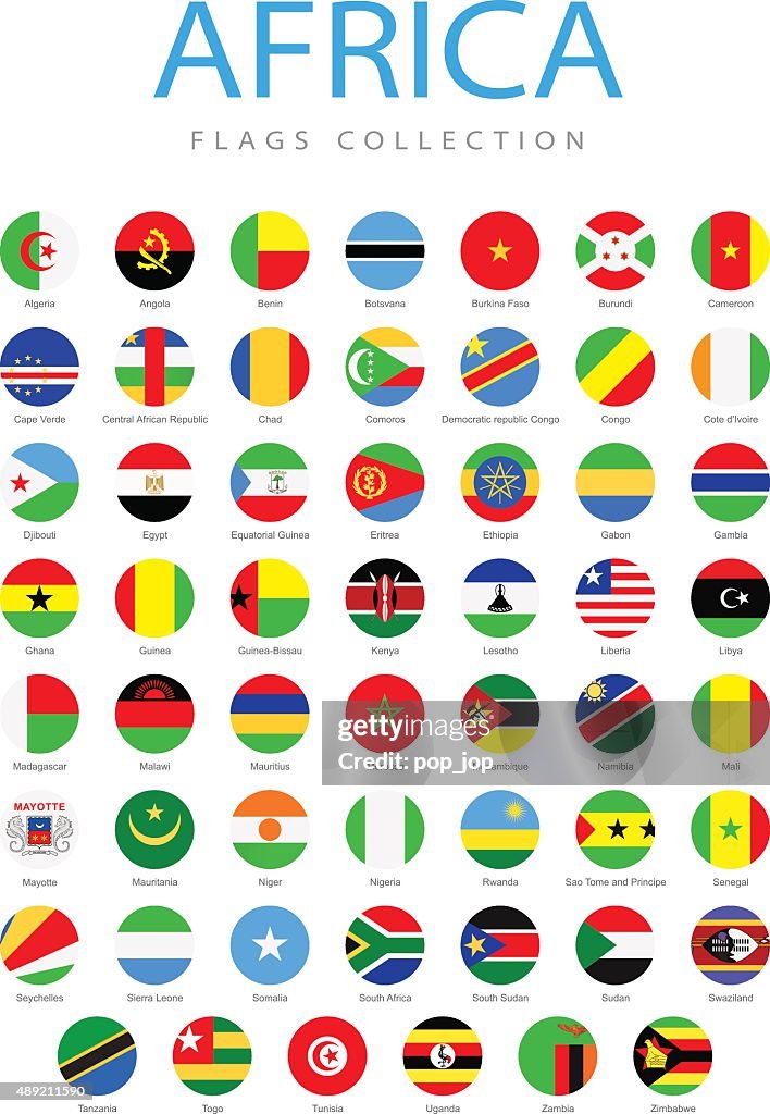 África-diafragma de bandeiras-Ilustração