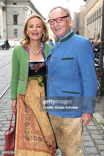 Ekkehard Streletzki and his wife Sigrid Streletzki during the 'Fruehstueck bei Tiffany' at Tiffany Store ahead of the Oktoberfest 2015 on September...