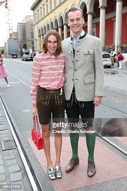 Editor in chief of Instyle Annette Weber and Timm Golueke during the 'Fruehstueck bei Tiffany' at Tiffany Store ahead of the Oktoberfest 2015 on...