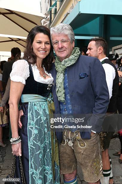 Marcel Reif and his wife Dr. Marion Kiechle during the 'Fruehstueck bei Tiffany' at Tiffany Store ahead of the Oktoberfest 2015 on September 19, 2015...