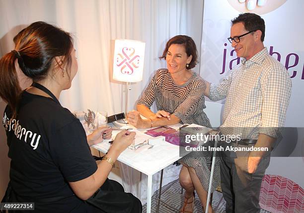 Costume designer Melissa Merwin and actor Joshua Malina attend EXTRA's "WEEKEND OF | LOUNGE" produced by On 3 Productions at The London West...