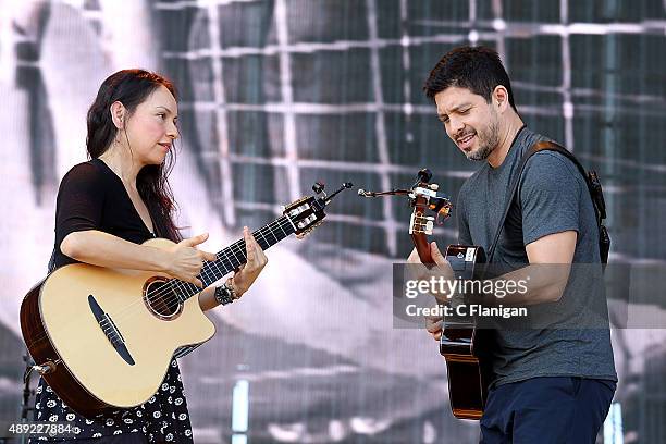 Gabriela Quintero and Rodrigo Sanchez of Rodrigo y Gabriela perform during day 2 of KAABOO Del Mar at the Del Mar Fairgrounds on September 19, 2015...