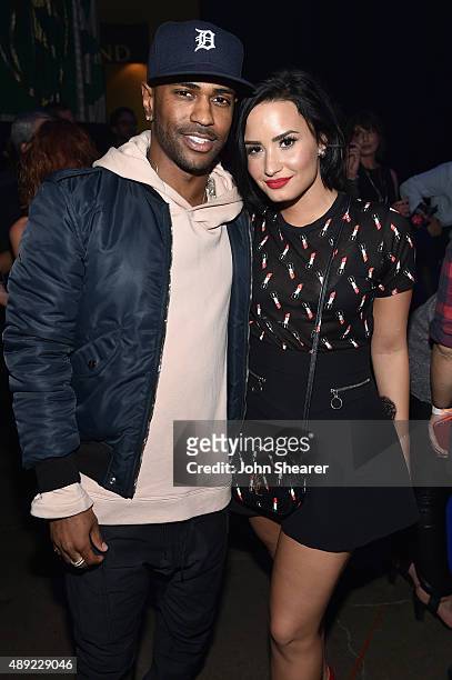 Rapper Big Sean and singer Demi Lovato attend the 2015 iHeartRadio Music Festival at MGM Grand Garden Arena on September 19, 2015 in Las Vegas,...