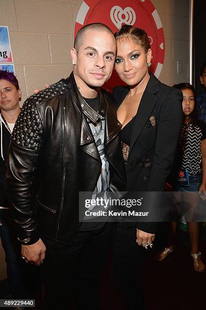 Actor Casper Smart and singer Jennifer Lopez attend the 2015 iHeartRadio Music Festival at MGM Grand Garden Arena on September 19, 2015 in Las Vegas,...