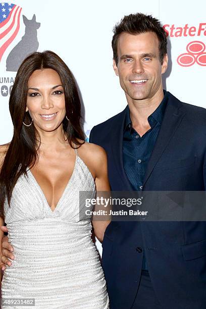 Model Vanessa Arevalo and Actor Cameron Mathison attend the 5th Annual American Humane Association Hero Dog Awards at The Beverly Hilton Hotel on...