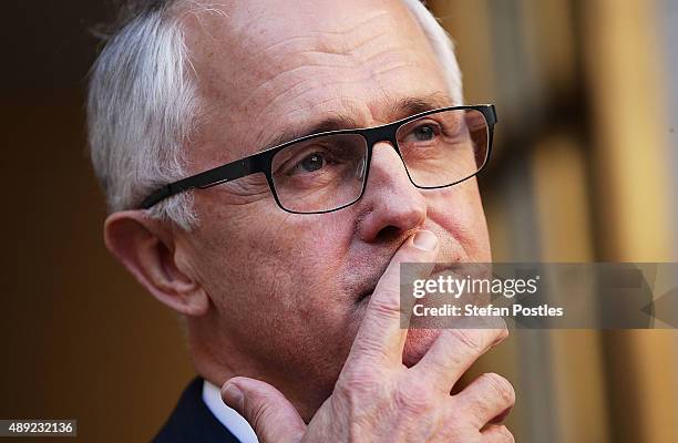 Prime Minister Malcolm Turnbull announces his Ministry during a press conference at Parliament House on September 20, 2015 in Canberra, Australia....