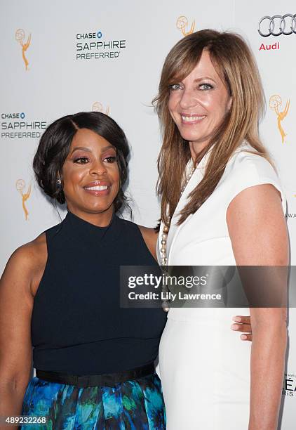 Actors Niecy Nash and Allison Janney arrive at the Television Academy Celebrates The 67th Emmy Award Nominees for Outstanding Performances at Montage...