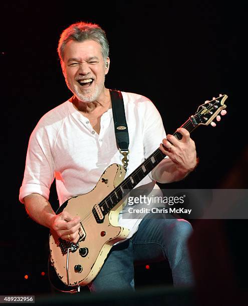 Eddie Van Halen of Van Halen performs at Music Midtown at Piedmont Park on September 19, 2015 in Atlanta, Georgia.