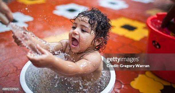 Water Getting Sprayed Getting Sprayed With Water From A Hose High-Res Stock Photo - Getty Images