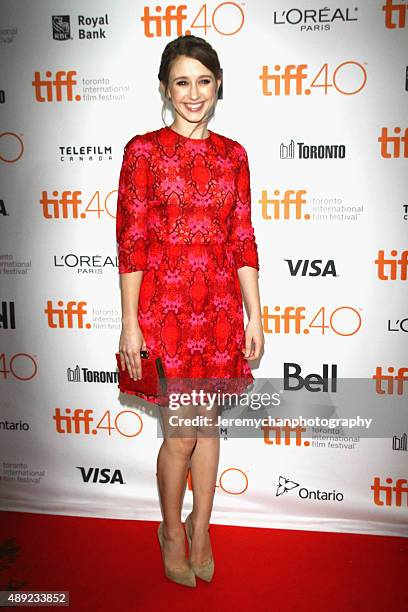 Actress Taissa Farmiga attends "The Final Girls" premiere during the 2015 Toronto International Film Festival held at Ryerson Theatre on September...