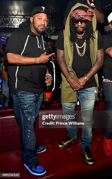 Bun B and Scarface attend 2 Chainz Birthday Celebration at Compound on September 14, 2015 in Atlanta, Georgia.