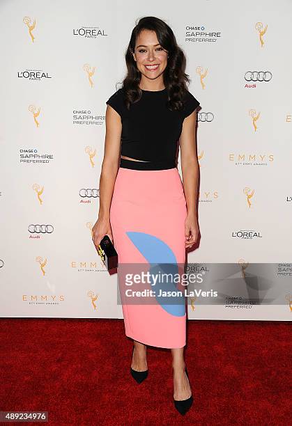 Actress Tatiana Maslany attends the Television Academy's celebration for the 67th Emmy Award nominees for outstanding performances at Pacific Design...