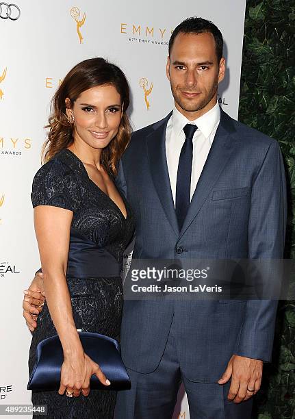 Actress Leonor Varela and actor Lucas Akoskin attend the Television Academy's celebration for the 67th Emmy Award nominees for outstanding...