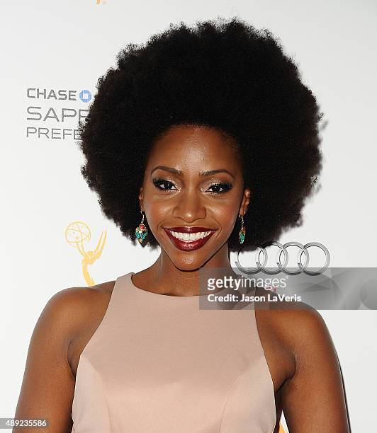 Actress Teyonah Parris attends the Television Academy's celebration for the 67th Emmy Award nominees for outstanding performances at Pacific Design...