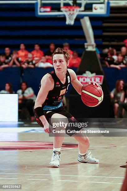 Celine Dumerc of Bourges Basket in action during the game between ESB Villeneuve d'Ascq and Bourges Basket at Stade Pierre de Coubertin on May 10,...