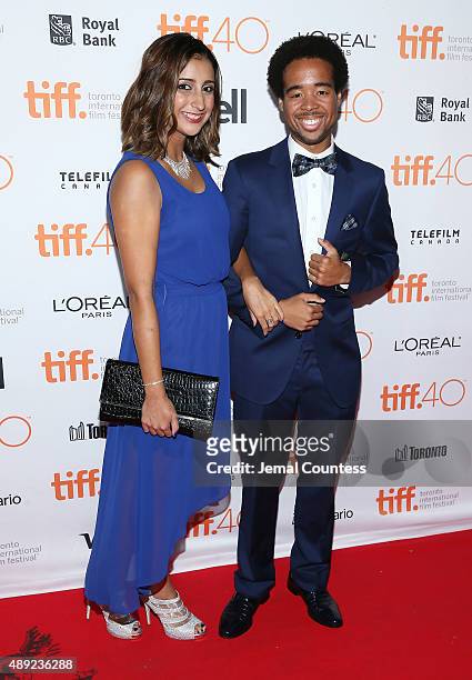 Actor Tory N. Thompson and Ashley Geuvara attend the "Final Girls" photo call during the 2015 Toronto International Film Festival at the Ryerson...