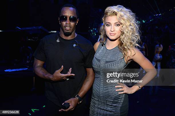 Rapper Sean 'Puff Daddy' Combs and singer Tori Kelly attendthe 2015 iHeartRadio Music Festival at MGM Grand Garden Arena on September 19, 2015 in Las...