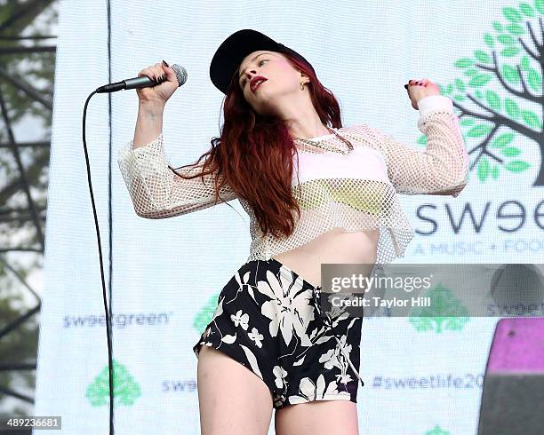 Zoe ASTR of ASTR performs during the 2014 Sweetlife Music & Food Festival at Merriweather Post Pavillion on May 10, 2014 in Columbia, Maryland.