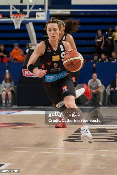 Celine Dumerc of Bourges Basket in action during the game between ESB Villeneuve d'Ascq and Bourges Basket at Stade Pierre de Coubertin on May 10,...