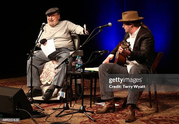 Mac Wiseman performs during the Mac Wiseman Program at Country Music Hall of Fame and Museum on September 19, 2015 in Nashville, Tennessee.