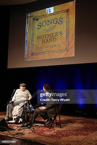 Mac Wiseman attends the Mac Wiseman Program at Country Music Hall of Fame and Museum on September 19, 2015 in Nashville, Tennessee.