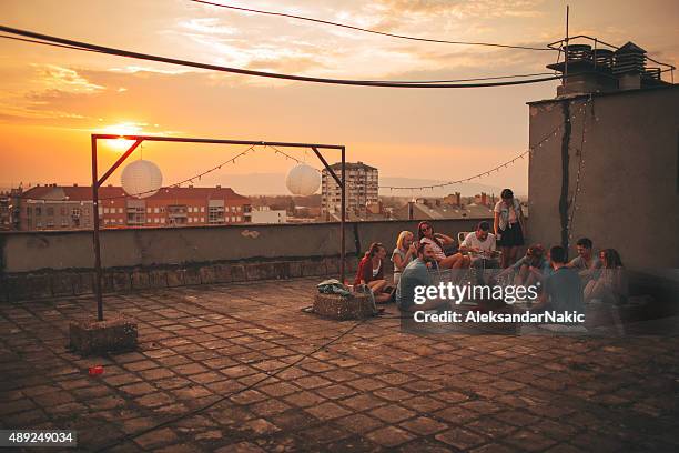 party! - rooftop drinks stock pictures, royalty-free photos & images