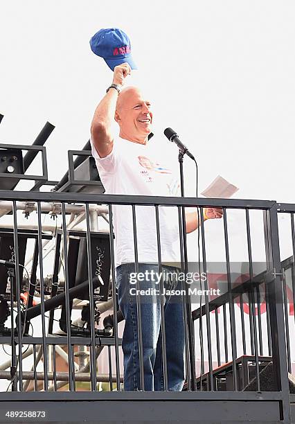 Co-Host Bruce Willis speaks during the 21st Annual EIF Revlon Run Walk For Women on May 10, 2014 in Los Angeles, California.