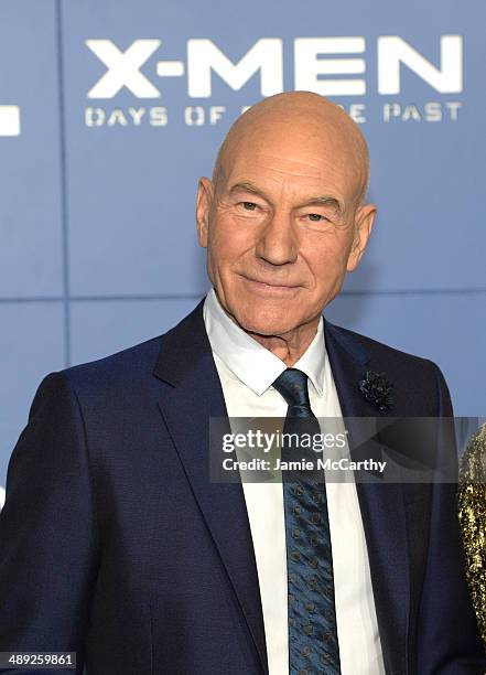 Actor Patrick Stewart attends the "X-Men: Days Of Future Past" world premiere at Jacob Javits Center on May 10, 2014 in New York City.