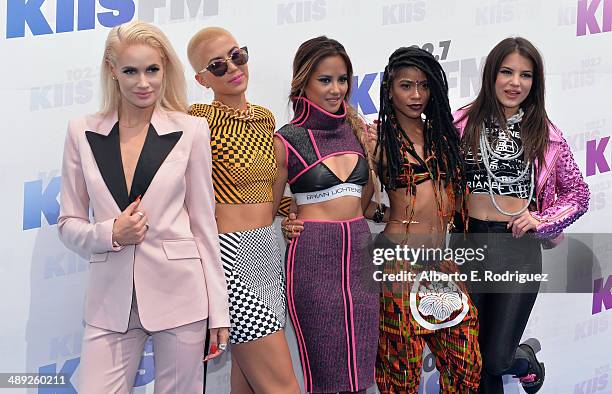 Singers Lauren Bennett, Paula Van Oppen, Emmalyn Estrada, Simone Battle and Natasha Slayton of G.R.L. Attend 102.7 KIIS FM's 2014 Wango Tango at...