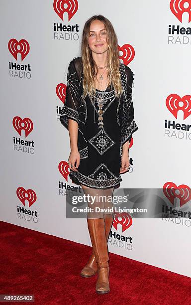 Singer Zella Day poses in the press room at the 2015 iHeartRadio Music Festival Night 2 on September 19, 2015 in Las Vegas, Nevada.