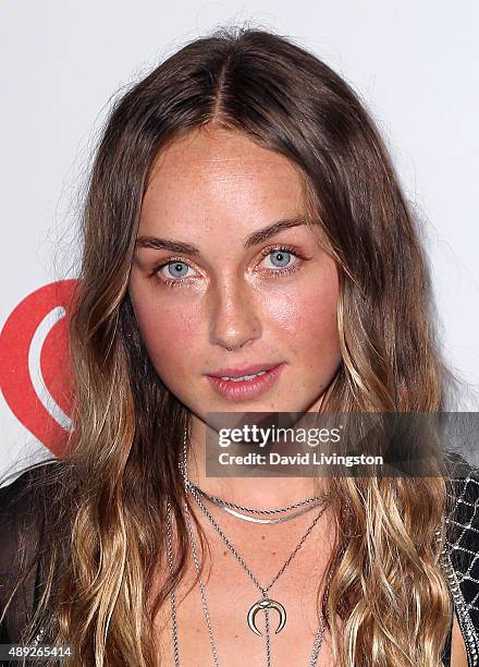 Singer Zella Day poses in the press room at the 2015 iHeartRadio Music Festival Night 2 on September 19, 2015 in Las Vegas, Nevada.