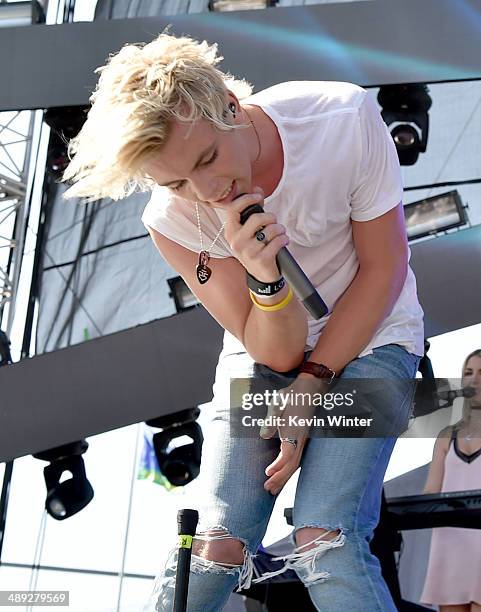 Singer Ross Lynch of R5 performs onstage during 102.7 KIIS FM's 2014 Wango Tango at StubHub Center on May 10, 2014 in Los Angeles, California.