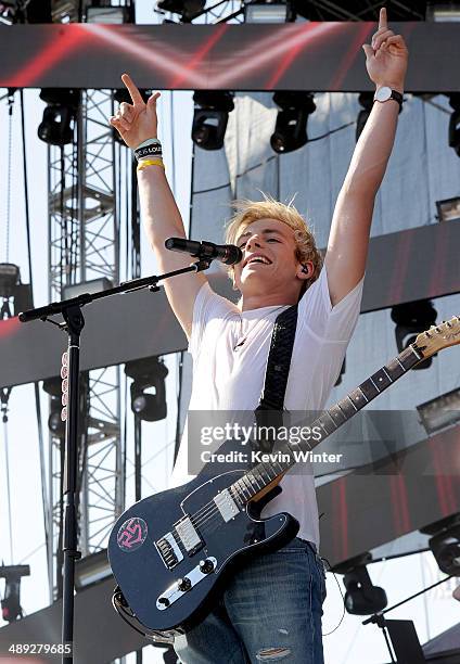 Singer Ross Lynch of R5 performs onstage during 102.7 KIIS FM's 2014 Wango Tango at StubHub Center on May 10, 2014 in Los Angeles, California.