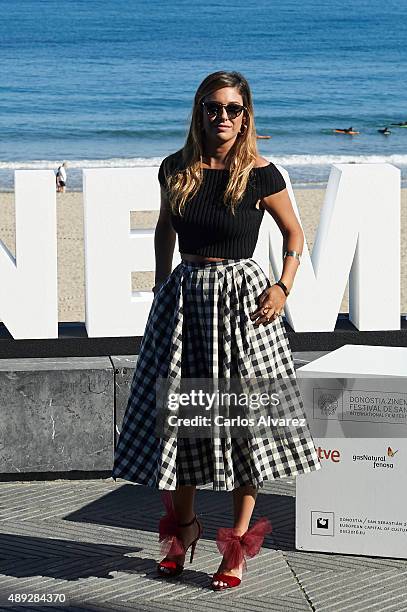 Spanish actress Blanca Suarez attends the "Mi Gran Noche" photocall at the Kursaal Palace during the 63rd San Sebastian Film Festival on September...