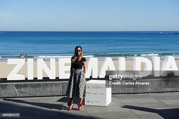 Spanish actress Blanca Suarez attends the "Mi Gran Noche" photocall at the Kursaal Palace during the 63rd San Sebastian Film Festival on September...