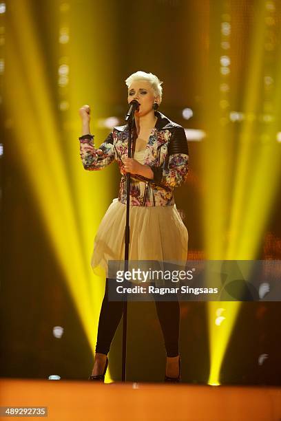 Ela Steinmetz of the group Elaiza from Germany performs on stage during the grand final of the Eurovision Song Contest 2014 on May 10, 2014 in...