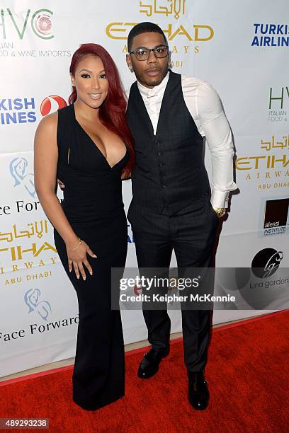 Shantel Jackson and recording artist Nelly attend Face Forward's 6th Annual Charity Gala at Millennium Biltmore Hotel on September 19, 2015 in Los...