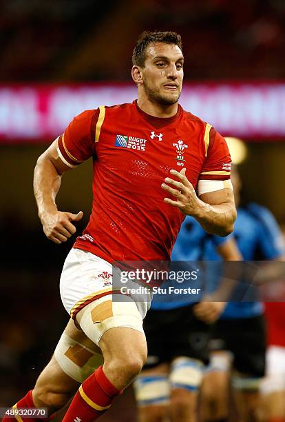 Wales captain Sam Warburton in action during the 2015 Rugby World Cup Pool A match between Wales and Uruguay at Millennium Stadium on September 20,...