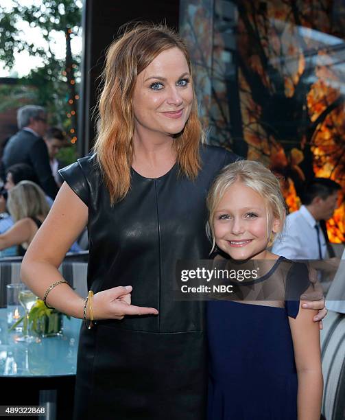 NBCUniversal Pre-Emmy Party at BOA Steakhouse -- Pictured: Amy Poehler, "Parks and Recreation", Alyvia Alyn Lind, "Dolly Parton's Coat of Many...